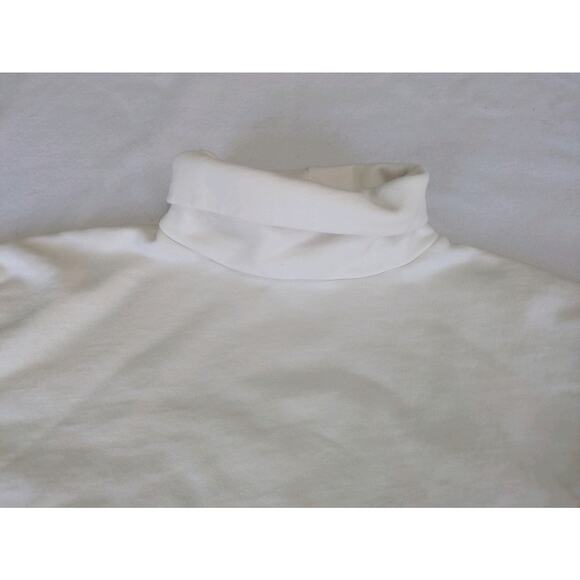 Emerson Fry Sweatshirt Raw Edge White Turtleneck XS Minimalist Crop Luxe Top - Picture 7 of 10